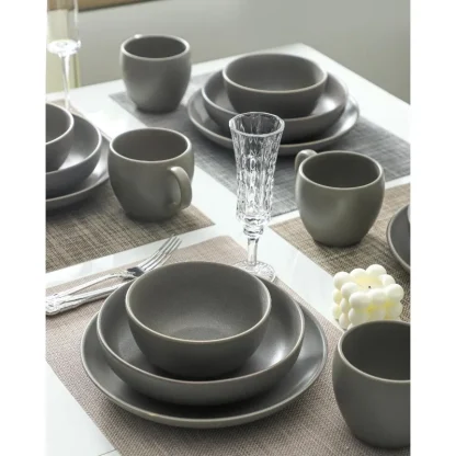 Plain Matte Round Dish Set - Image 3